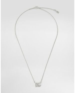 Dolce & Gabbana Link Choker With Dg Logo - Weiß