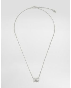 Dolce & Gabbana Link Choker With Dg Logo - Weiß