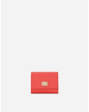 Dolce & Gabbana Portafoglio French Flap Targhetta - Rosa