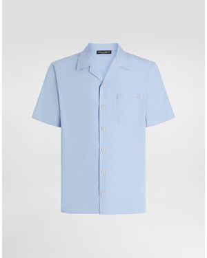 Dolce & Gabbana Hawaii Revere-Collar Shirt - Blue