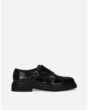Dolce & Gabbana Brushed Calfskin Monkstrap Shoes - ブラック
