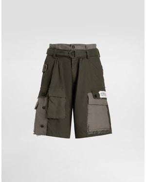 Dolce & Gabbana Treated Cotton Bermuda Shorts - Gray
