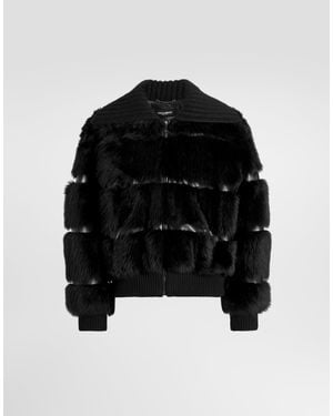 Dolce & Gabbana Fur Bomber Jacket - Black