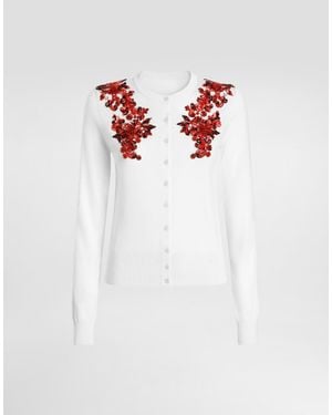 Dolce & Gabbana Cardigan Girocollo - White