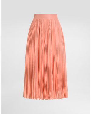 Dolce & Gabbana Long Pleated Chiffon Skirt - ピンク