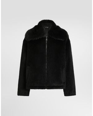 Dolce & Gabbana Alpaca Padded Jacket - Black