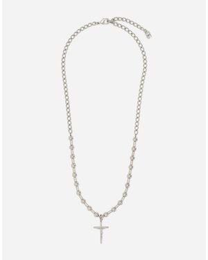 Dolce & Gabbana Collana Sfere Con Croce "Dna" - Bianco