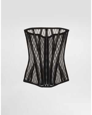 Dolce & Gabbana Mesh Tulle Corset - Black