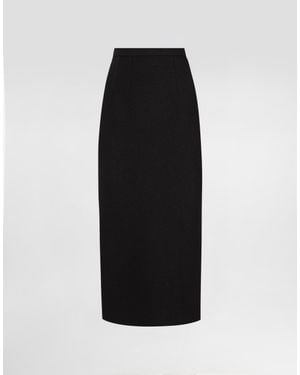 Dolce & Gabbana Wool Pencil Skirt - Black