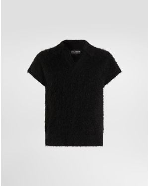 Dolce & Gabbana Knit Polo Shirt - Black