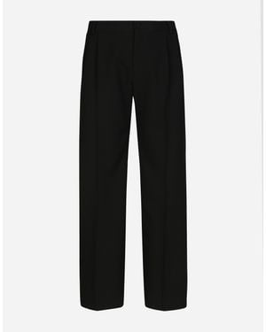 Dolce & Gabbana テーラードパンツ タック ウール - ブラック