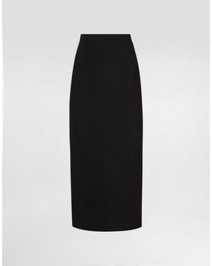 Dolce & Gabbana Wool Pencil Skirt - Black