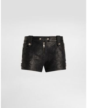 Dolce & Gabbana Vintage Leather Shorts - Black