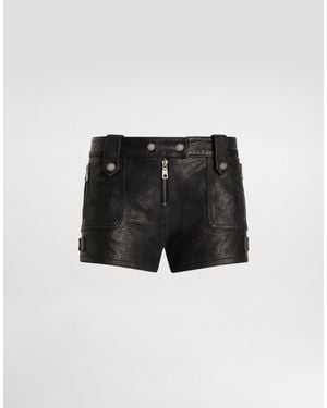 Dolce & Gabbana Vintage Leather Shorts - Black