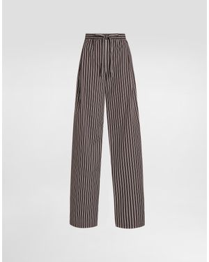 Dolce & Gabbana Striped Poplin Trousers - Multicolour