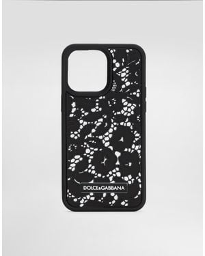 Dolce & Gabbana Floral Logo-Patch Iphone Pro Max Case - Black
