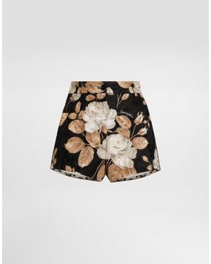 Dolce & Gabbana Vintage Rose- Brocade Shorts - マルチカラー