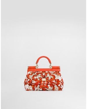 Dolce & Gabbana Mini Sicily Handbag With Bezels - Red