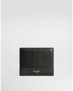 Dolce & Gabbana Plongé Woven Calfskin Wallet - Vert