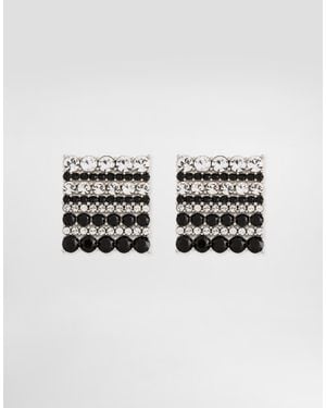 Dolce & Gabbana Enamelled Cufflinks With Logo - Metallic