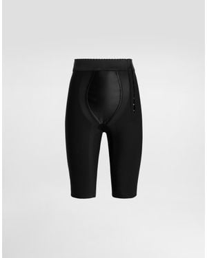 Dolce & Gabbana Stretch Satin Bike Shorts - Black