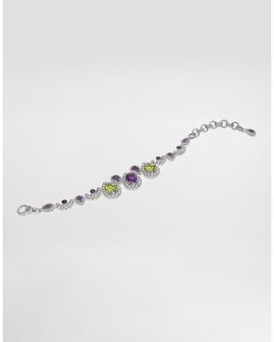 Dolce & Gabbana Eleganza Bracelet 18-Carat, Amethysts, Peridots, And Sapphires - White