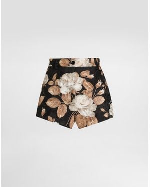 Dolce & Gabbana Vintage Rose- Brocade Shorts - Multicolour