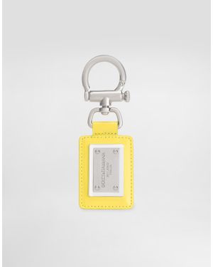 Dolce & Gabbana Smooth Calfskin Keyring - Weiß