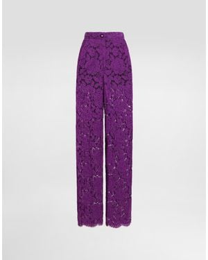 Dolce & Gabbana Cordonetto Lace Trousers - パープル