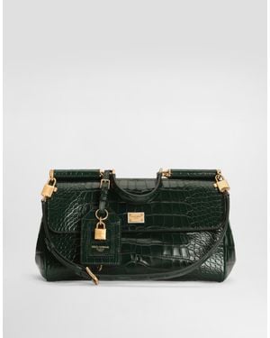 Dolce & Gabbana Bolso De Mano My Sicily Mediano En Piel De Aligátor - Verde