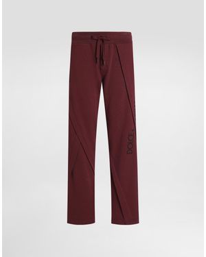 Dolce & Gabbana Stretch Jersey Jogging Pants - Red