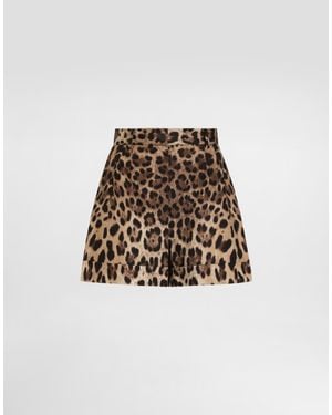 Dolce & Gabbana Leopard-Print Poplin Shorts - Multicolour