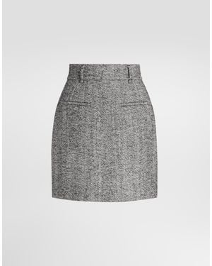 Dolce & Gabbana Wool Mini Skirt - Gray
