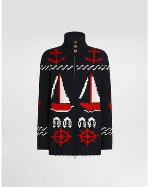 Dolce & Gabbana Cotton Intarsia Cardigan - Multicolour