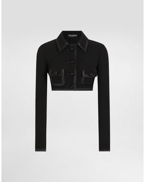 Dolce & Gabbana Short Wool Crepe Jacket - Black