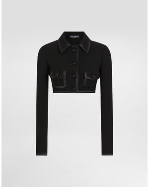Dolce & Gabbana Short Wool Crepe Jacket - ブラック