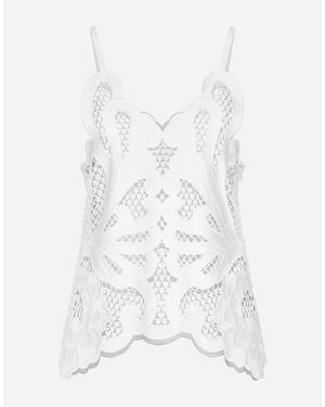 Dolce & Gabbana Cotton Top With Cut-Out Detailing - White
