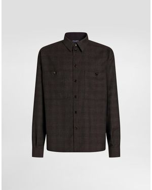 Dolce & Gabbana Glen Plaid Saxony Shirt - Black