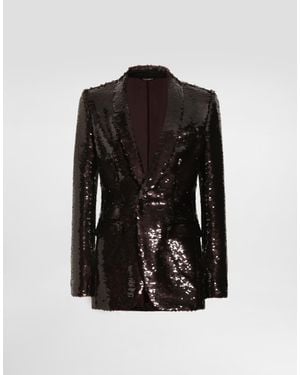 Dolce & Gabbana Sequin-Embellished Single-Breasted Blazer - Black