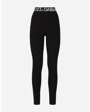 Dolce & Gabbana Logo-waistband leggings - Black