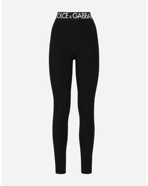 Dolce & Gabbana Logo-waistband leggings - Black