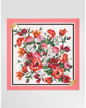 Dolce & Gabbana 90X90 Silk Twill Foulard - Red