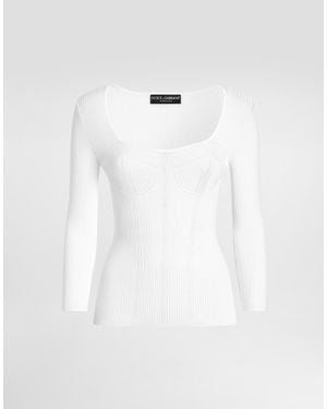 Dolce & Gabbana Pullover Aus Viskose - Weiß