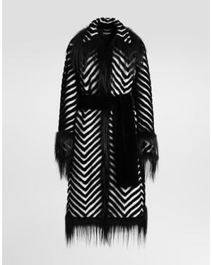 Dolce & Gabbana Shearling Coat - Black