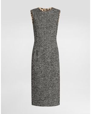 Dolce & Gabbana Checked Midi Dress - Grey