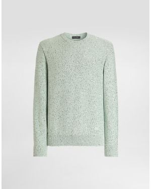 Dolce & Gabbana Pulóver En Algodón Con Lentejuelas - Verde