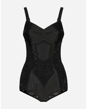 Dolce & Gabbana レース&サテン ビスチェ ボディスーツ - ブラック