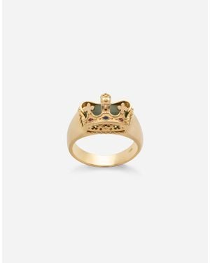 Dolce & Gabbana Crown リング クラウン＆グリーンジェイド - ホワイト