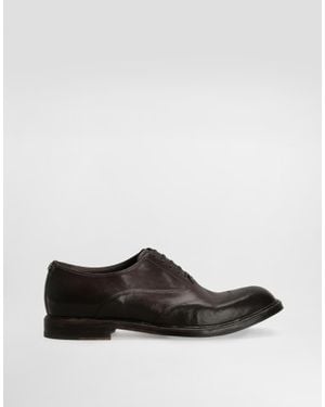 Dolce & Gabbana Washed Calfskin Laced Shoes - White