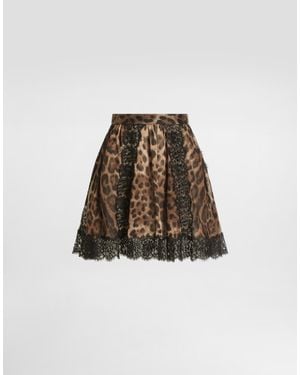 Dolce & Gabbana Leo- Chiffon Skirt - Brown